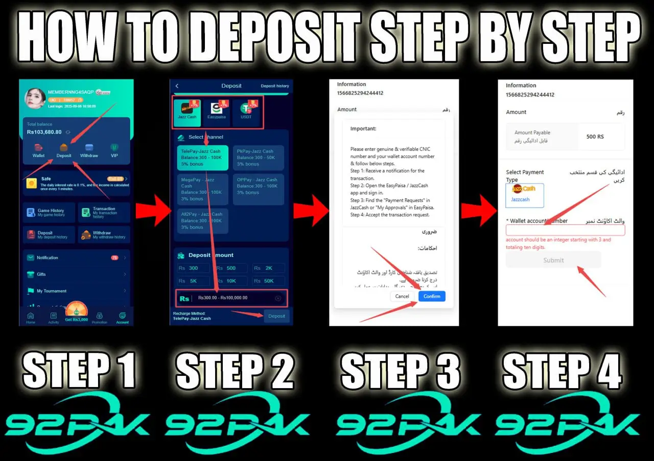 92PAK Deposit Methods Explained – A Complete Guide to Safe, Fast & Easy Payments (2025)